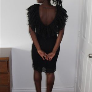 80s lace party dress. Great shoulders.